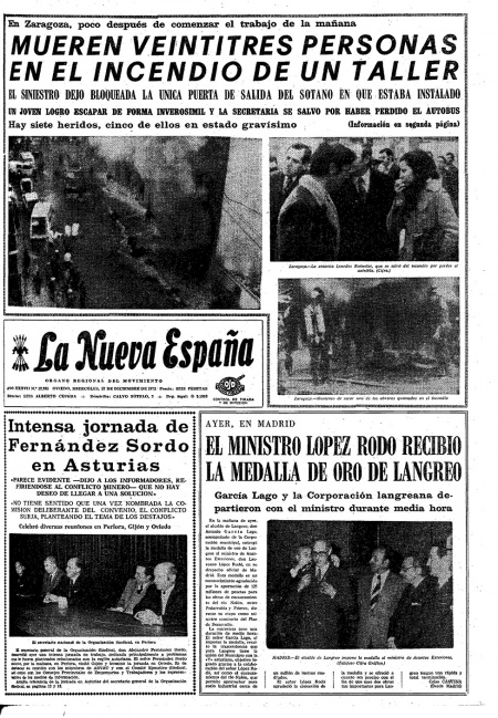 Portada Miércoles 12 de Diciembre de 1973