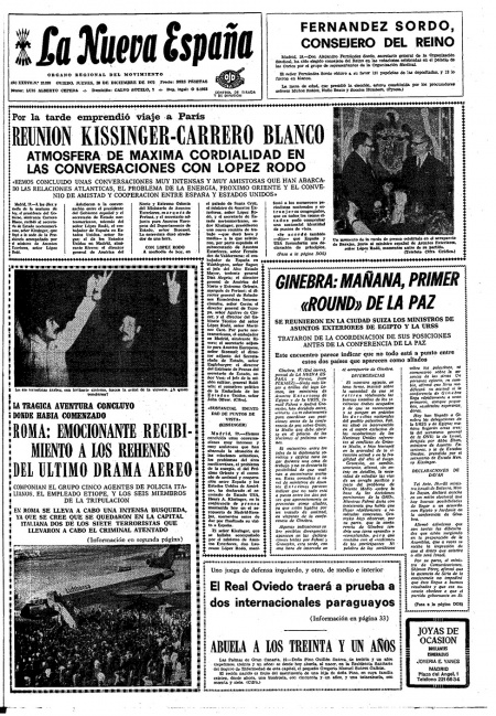 Portada Jueves 20 de Diciembre de 1973