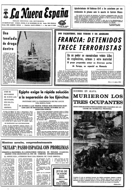 Portada Jueves 27 de Diciembre de 1973