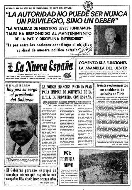 Portada Miércoles 2 de  de 1974