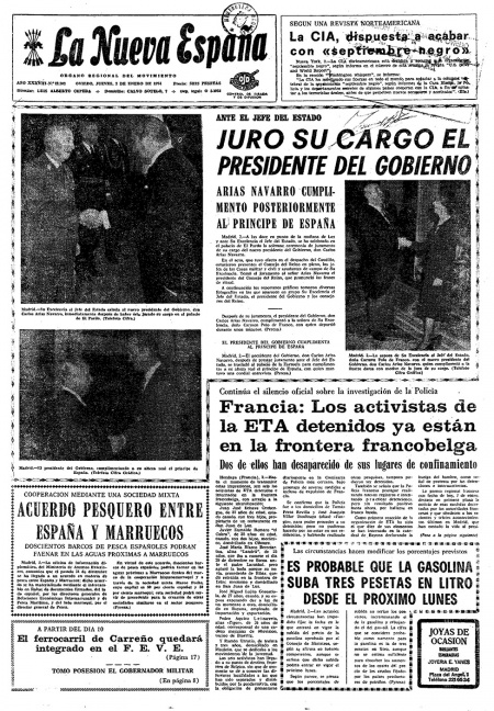 Portada Jueves 3 de  de 1974