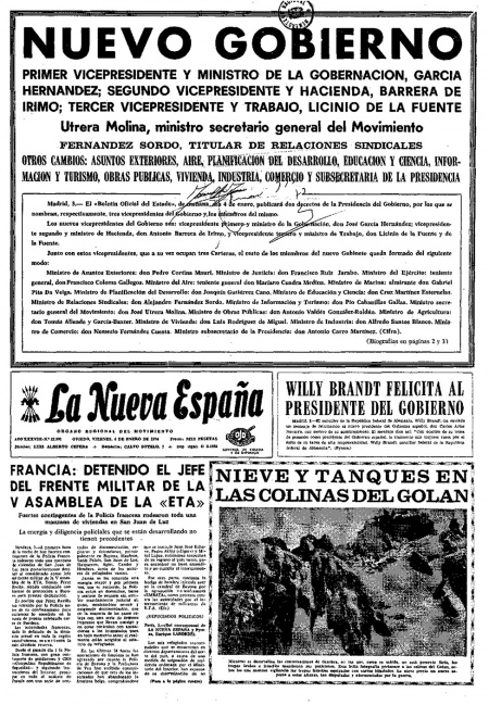 Portada Viernes 4 de  de 1974