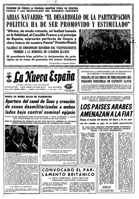 Portada Sábado 5 de  de 1974