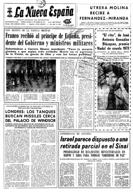 Portada Martes 8 de  de 1974