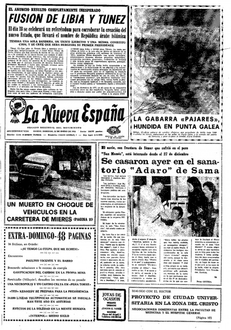 Portada Domingo 13 de  de 1974