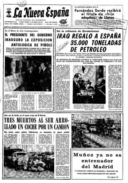Portada Martes 15 de  de 1974