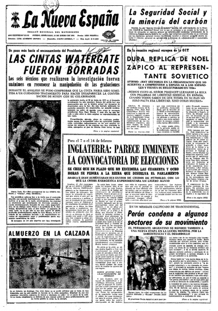 Portada Miércoles 16 de  de 1974