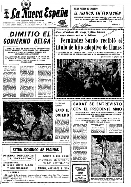 Portada Domingo 20 de  de 1974