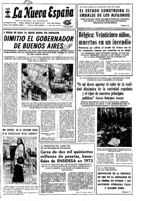 Portada Viernes 25 de  de 1974