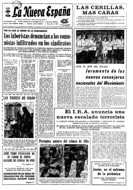 Portada Miércoles 30 de  de 1974