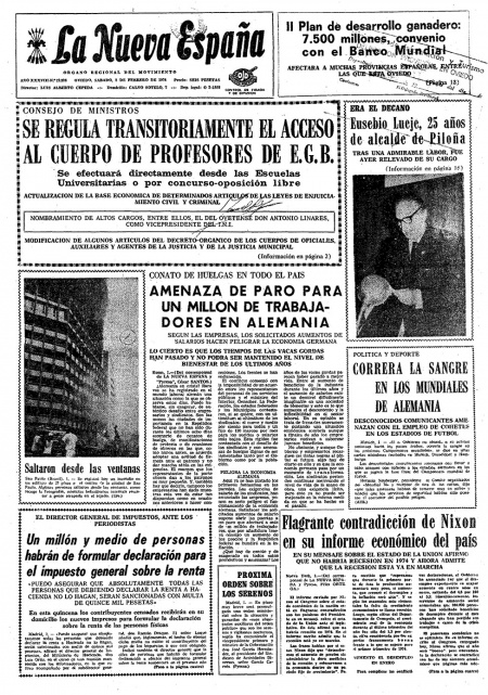 Portada Sábado 2 de  de 1974