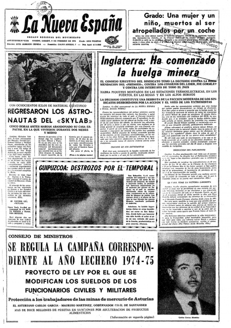 Portada Sábado 9 de  de 1974
