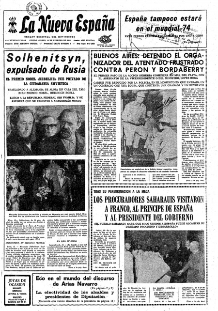Portada Jueves 14 de  de 1974