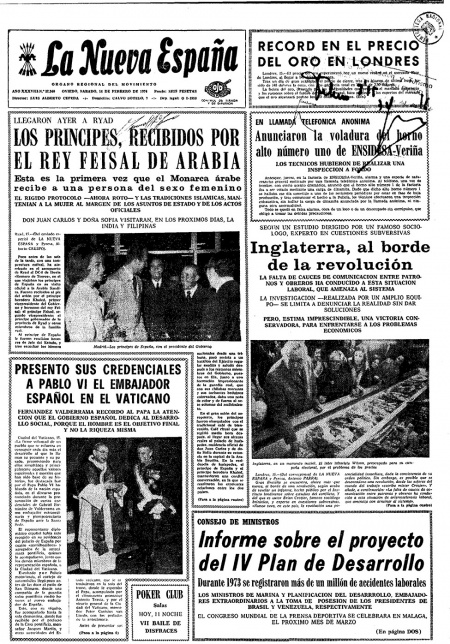 Portada Sábado 16 de  de 1974