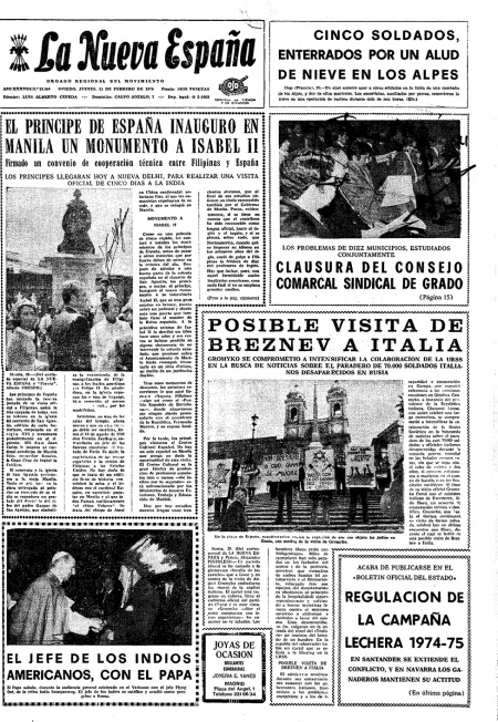 Portada Jueves 21 de  de 1974