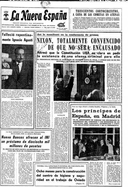 Portada Miércoles 27 de  de 1974