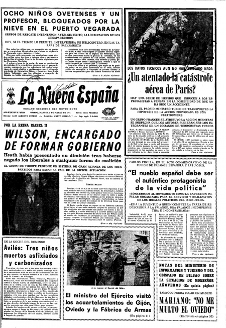 Portada Martes 5 de  de 1974