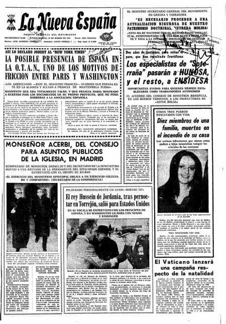 Portada Martes 12 de  de 1974