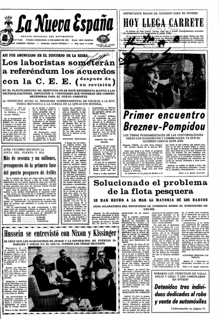 Portada Miércoles 13 de  de 1974