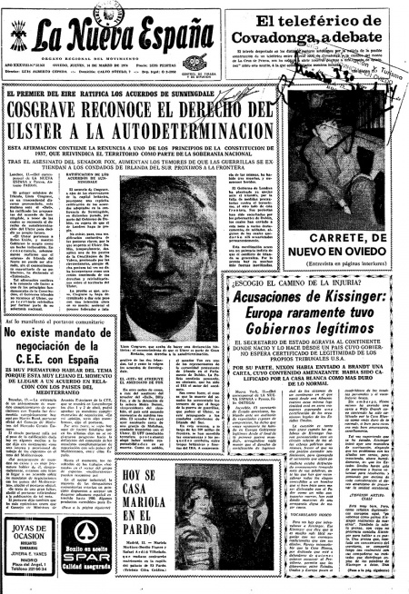 Portada Jueves 14 de  de 1974