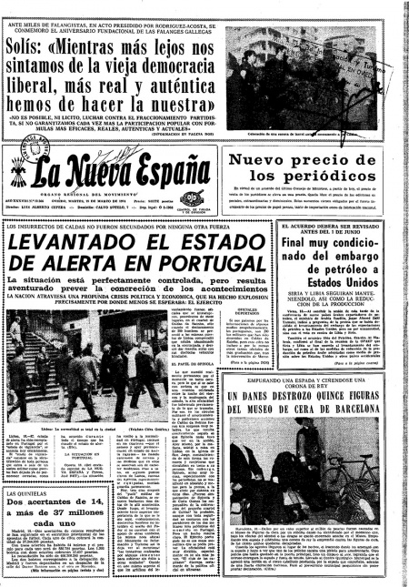 Portada Martes 19 de  de 1974