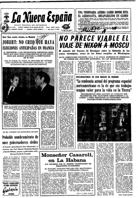 Portada Viernes 29 de  de 1974