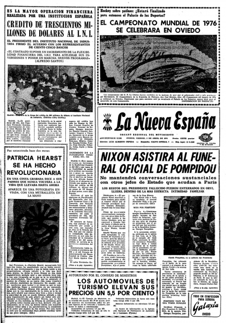 Portada Viernes 5 de  de 1974