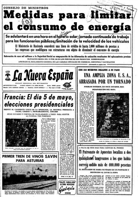 Portada Sábado 6 de  de 1974