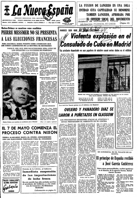 Portada Miércoles 10 de  de 1974