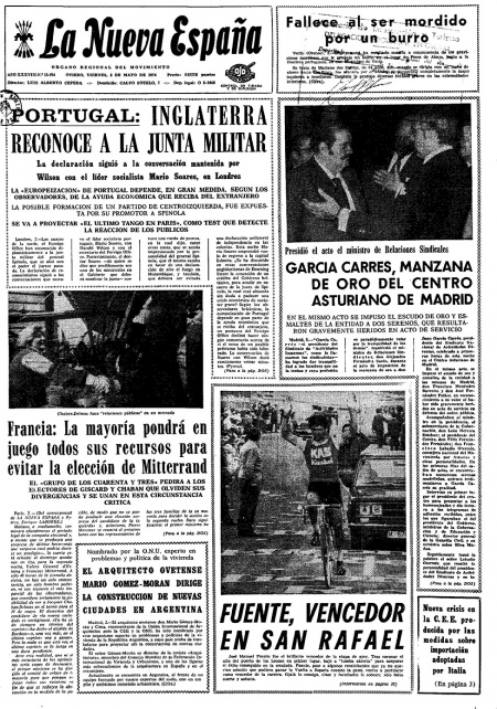 Portada Viernes 3 de  de 1974