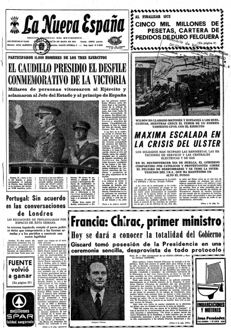 Portada Martes 28 de  de 1974