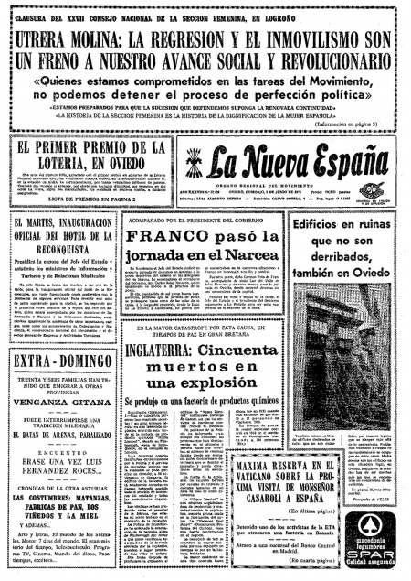 Portada Domingo 2 de  de 1974