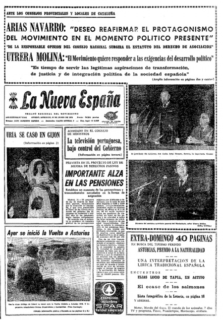 Portada Domingo 16 de  de 1974