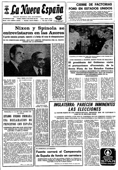 Portada Jueves 20 de  de 1974