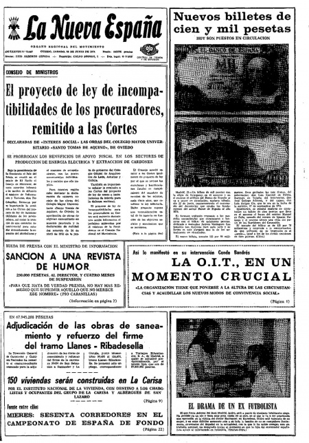 Portada Sábado 22 de  de 1974