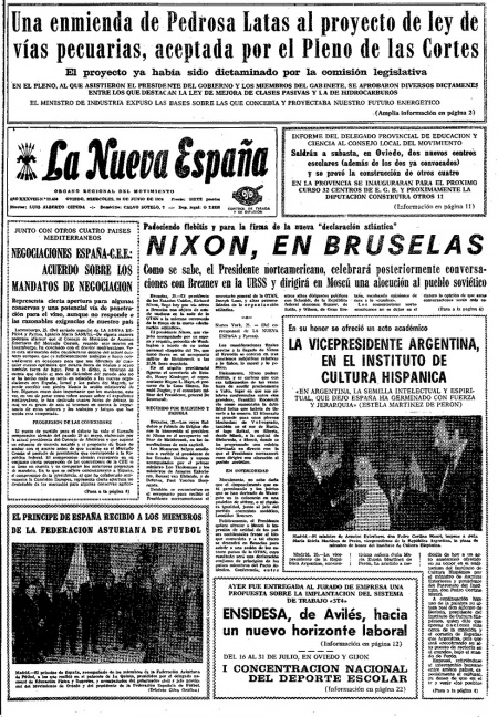 Portada Miércoles 26 de  de 1974