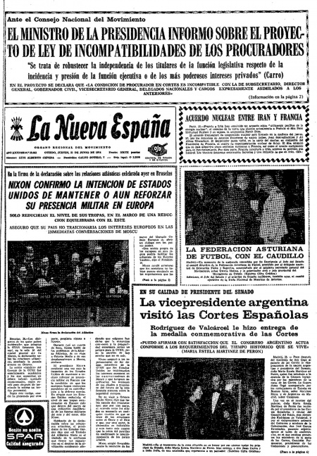 Portada Jueves 27 de  de 1974