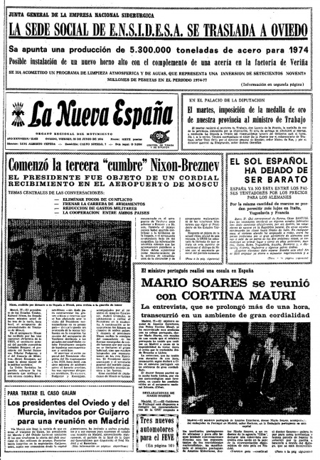 Portada Viernes 28 de  de 1974
