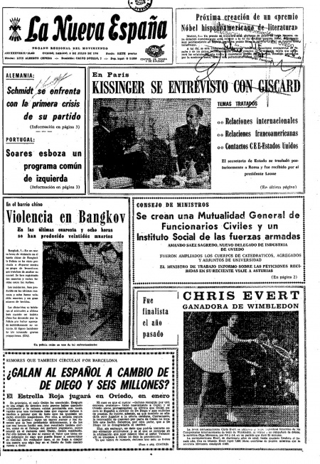 Portada Sábado 6 de  de 1974