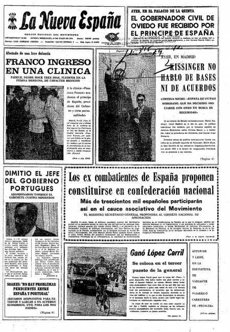 Portada Miércoles 10 de  de 1974