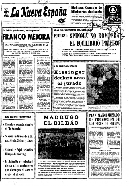 Portada Jueves 11 de  de 1974