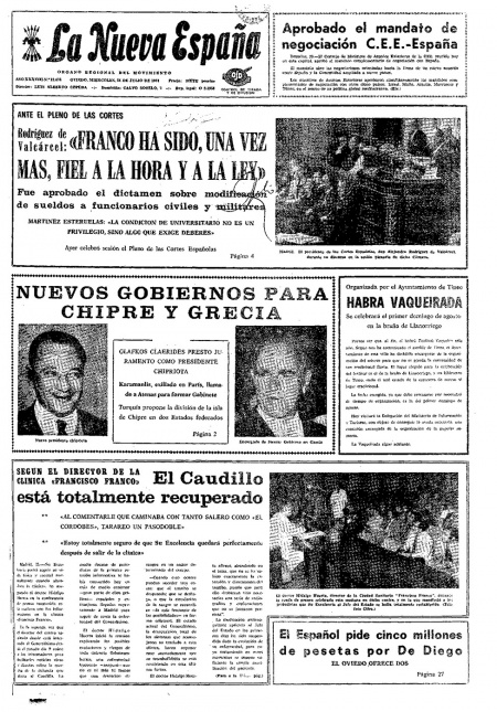 Portada Miércoles 24 de  de 1974