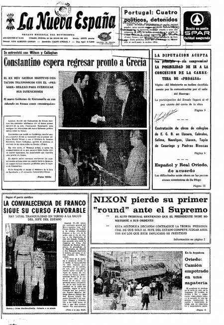 Portada Jueves 25 de  de 1974