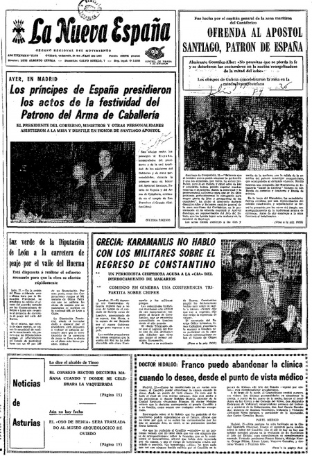 Portada Viernes 26 de  de 1974