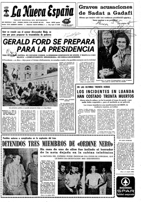 Portada Jueves 8 de  de 1974