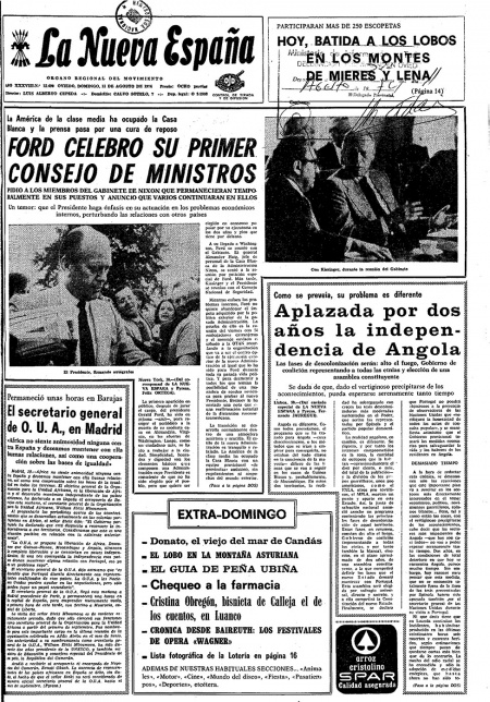 Portada Domingo 11 de  de 1974