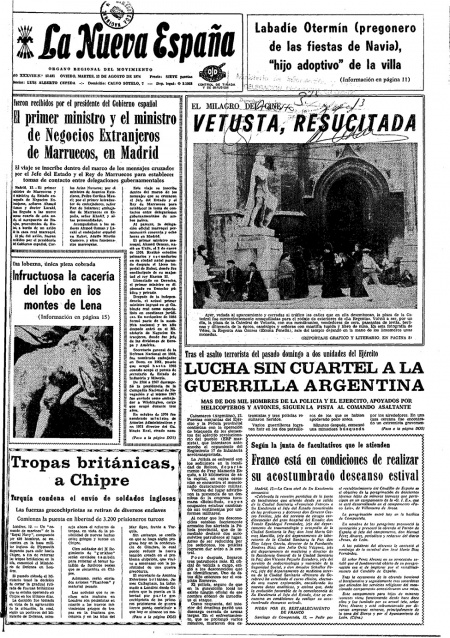 Portada Martes 13 de  de 1974