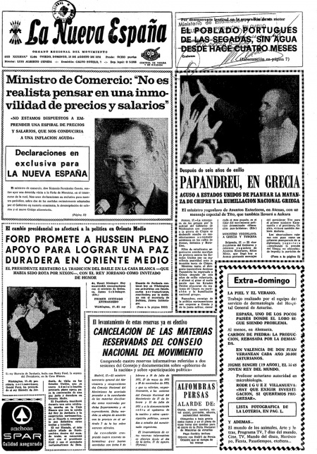Portada Domingo 18 de  de 1974