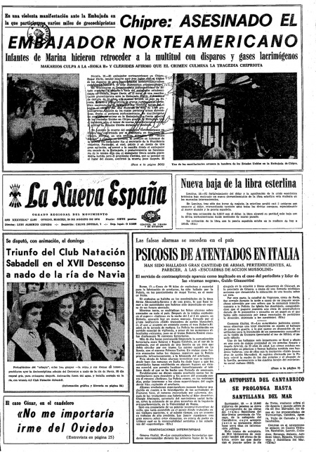 Portada Martes 20 de  de 1974
