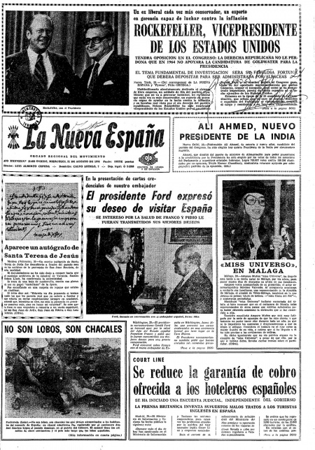 Portada Miércoles 21 de  de 1974